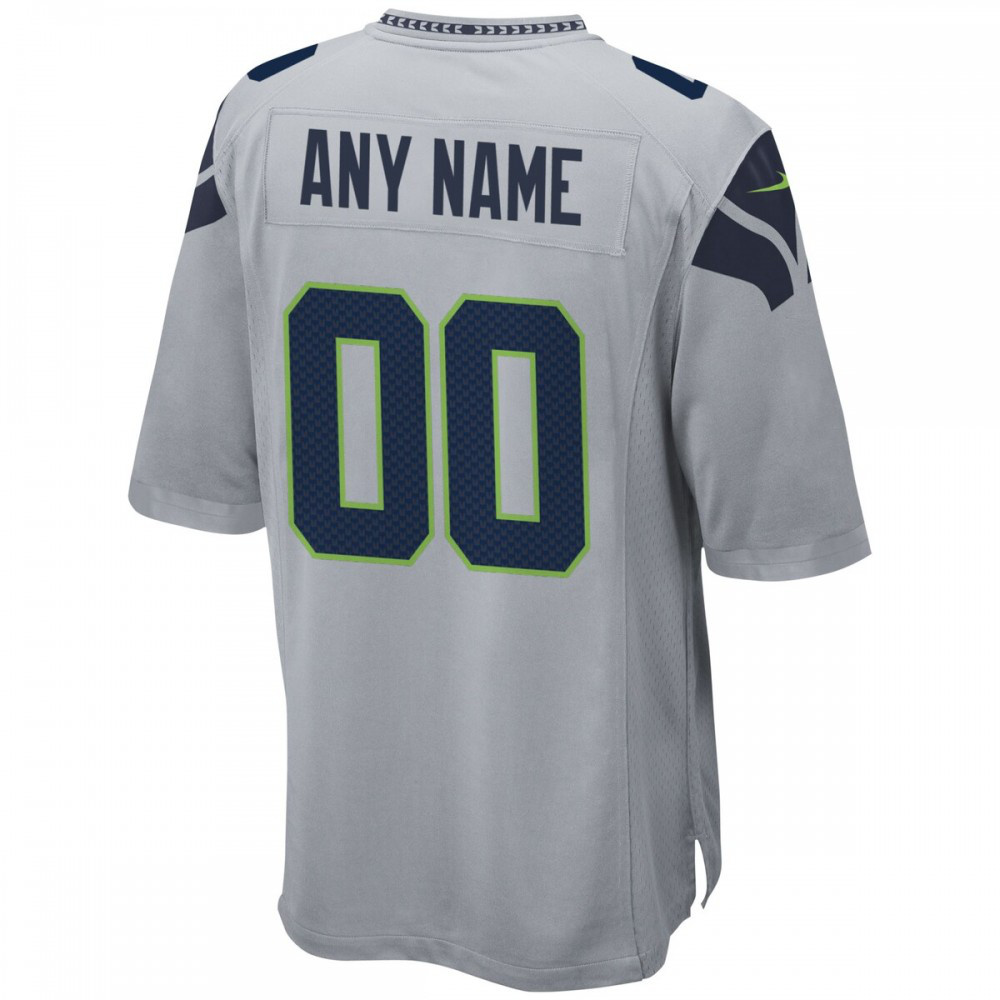Seattle Seahawks Nike Alternate Custom Game Jersey - Gray-GridironStore